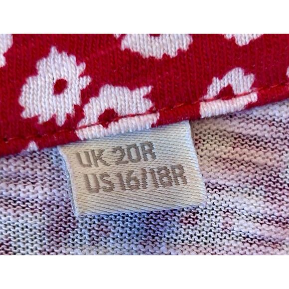 Boden Button Jersey Mini Tea Dress size 18R In Jalapeno Red, Peony Stamp - Picture 6 of 9